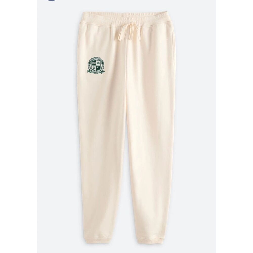 Favorite Daughter Coaches University Cotton Blend Joggers Sweatpants Ivory M New